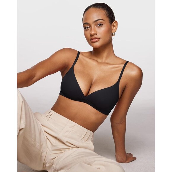 Women's Inbarely Triangle Bralette Unlined Wireless Support Stretch - Picture 2 of 7